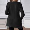 Women's Casual Fashion Square Neck Long Sleeve Slit Top