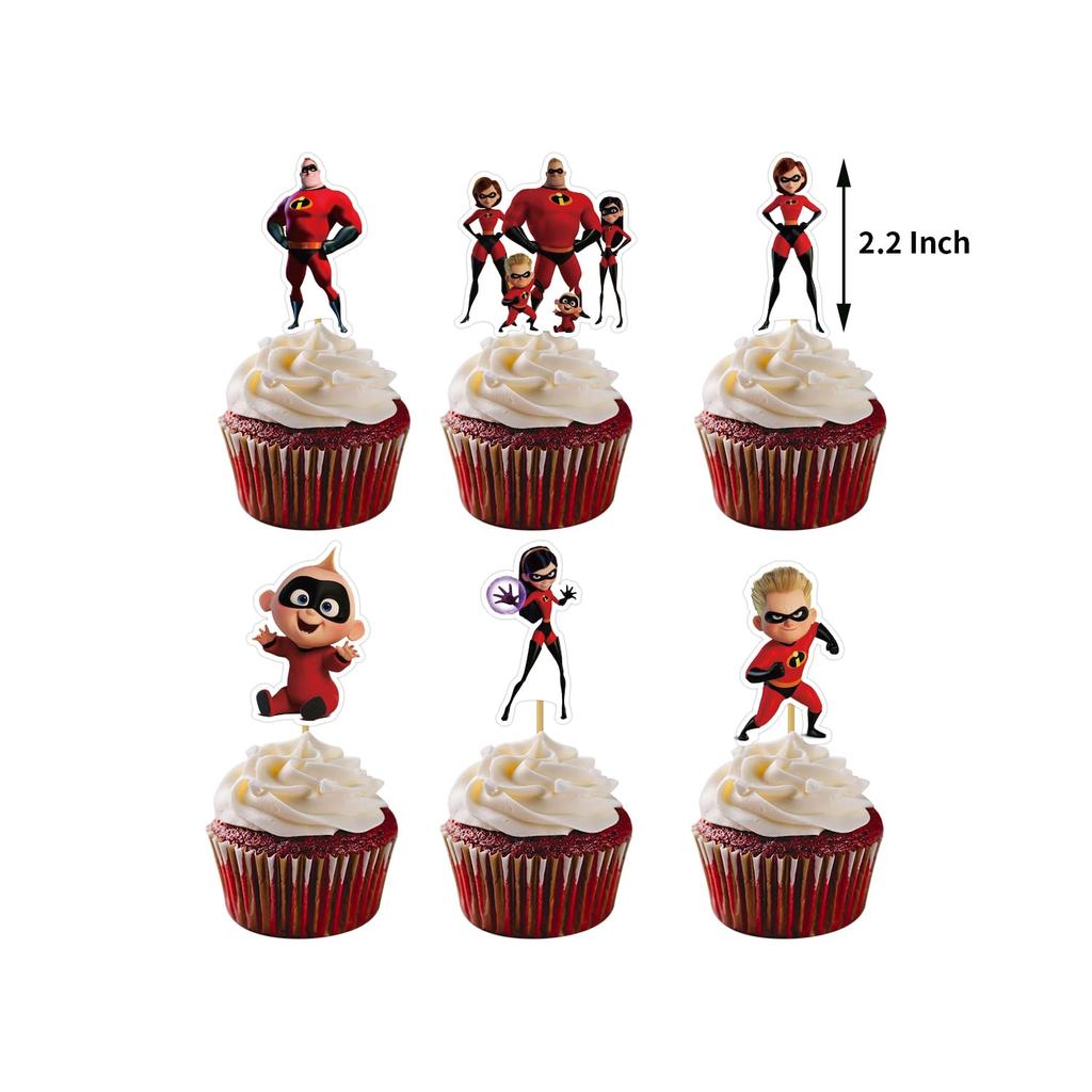 Mr. Incredibles Birthday Decorations Party Set, The Incredibles Red and Black, Animated Movie Characters, Kids, Cute, Funny, Superhero, Boys, Girls,