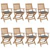 Day and Night - Day and Night Folding Garden Chairs 8 Units and Cushions Solid Acacia Wood
