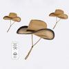 Retro Sunscreen Straw Hat Hollow Out Wide Brim Beach Hats Western Cowboy Hat Summer