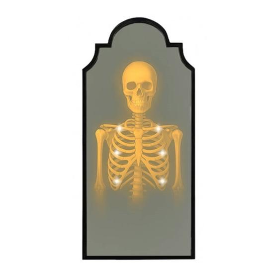 Halloween Ghost Mirror Spooky Hologram Ghost Skeleton Mirror with LED Light for Halloween Home Bedroom Decor