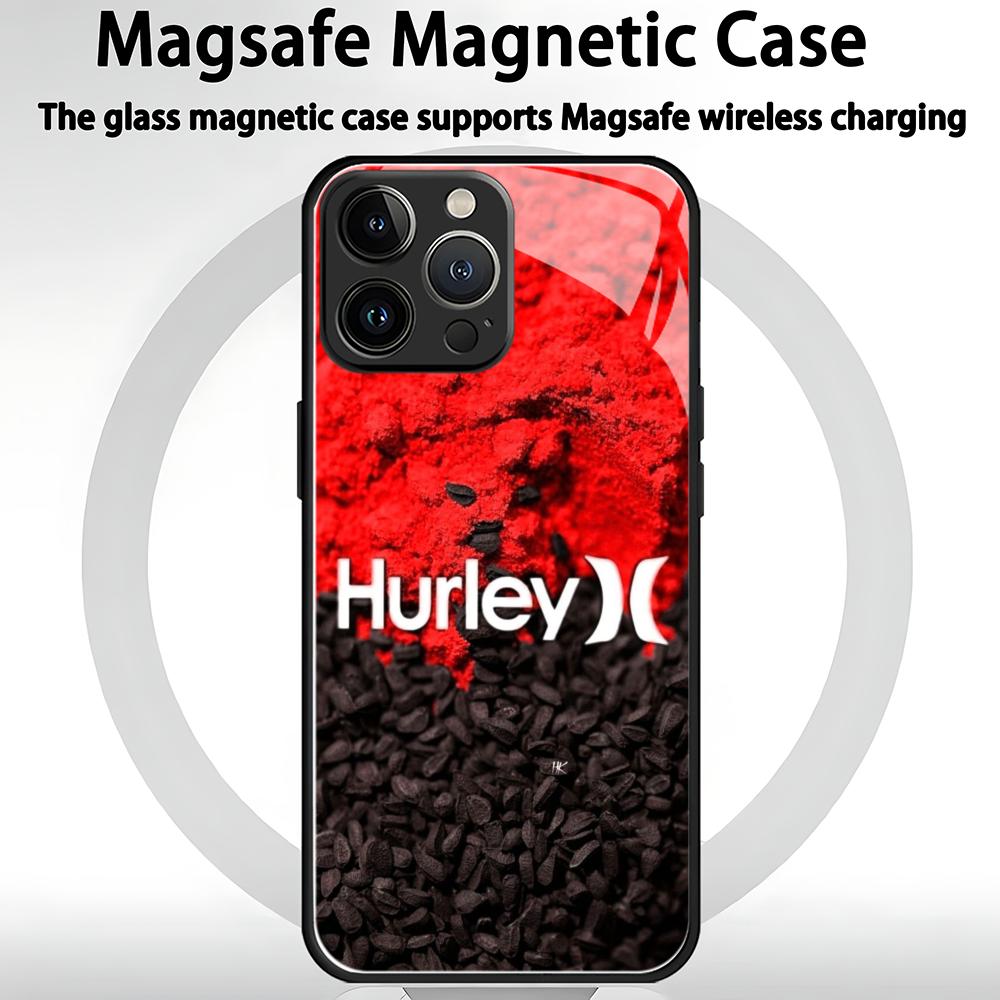 Hot Brand Hurley Phone Case For iPhone 17 air 16 e 15 14 13 12 11 Plus Mini Pro Max Glass Magnetic Case
