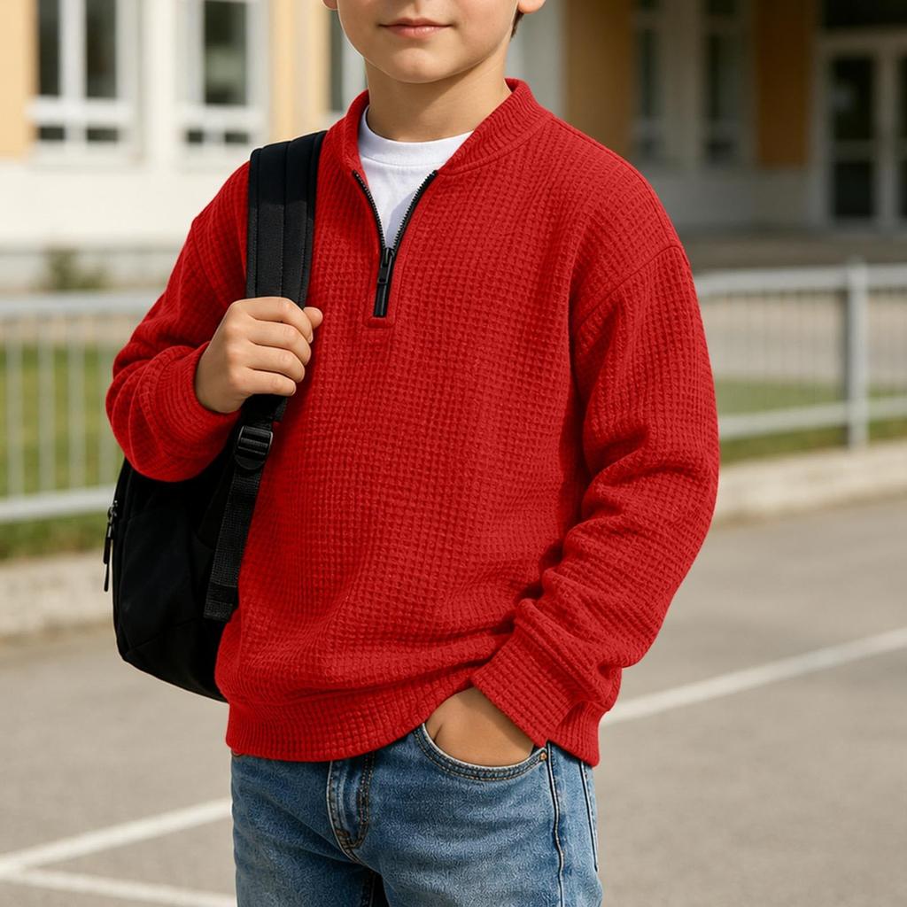 Jungen und Mädchen Strickpullover Sweatshirt Lässiges Bequemes Oberteil für Schule und Alltag