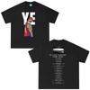 Camiseta con Estampado de la Gira 2026 del Rapero Kanye West para Hombres y Mujeres Ropa Vintage Camiseta de Manga Corta Algodón Camisetas Oversize