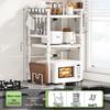 Adjustable Pull-out Microwave Oven Rack – Multi-functional Stainless Steel Shelf for Kitchen Countertop Cookware Storage