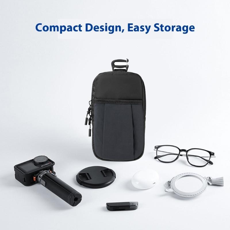 Adjustable Shoulder Strap Pouch Hanging Bag For Bags Camera Accessories Backpack Attachment With Extra Pockets Nylon