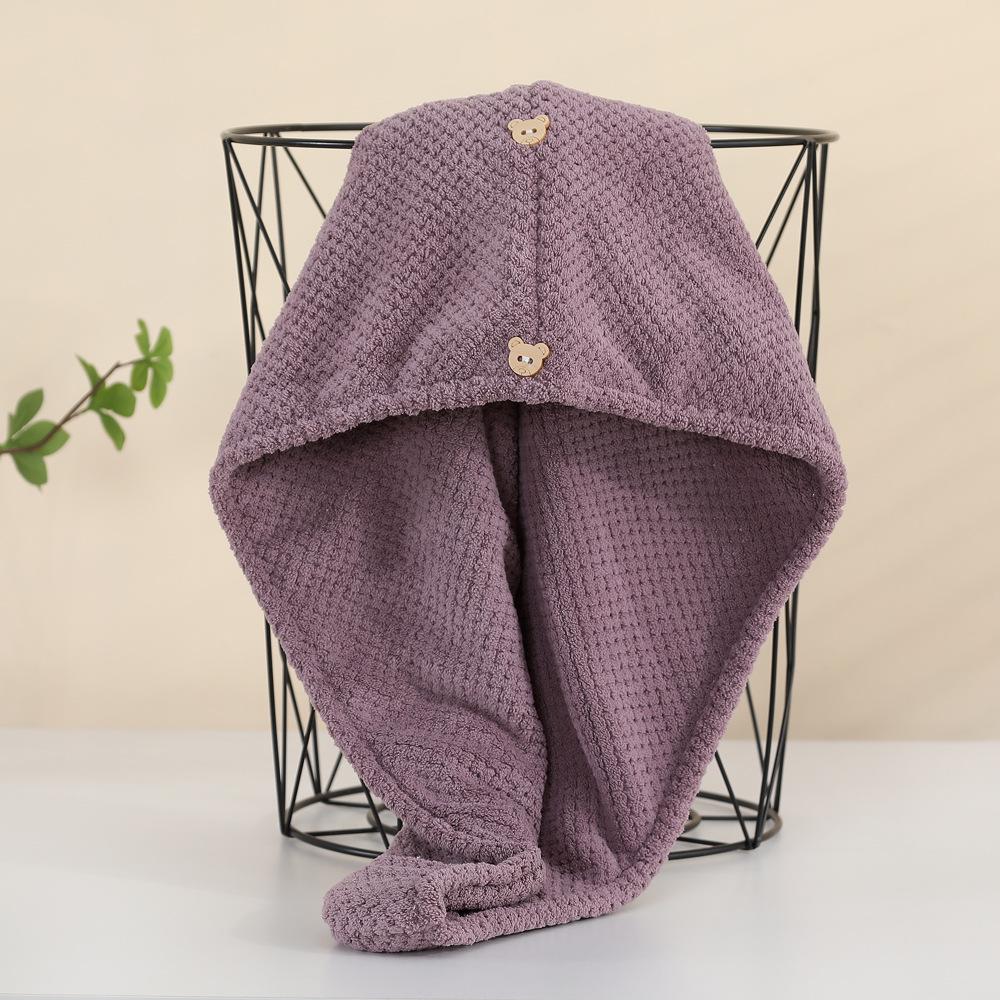 Burlap Quick-Dry Double-Layer Hair Wrap Towel - Water-Absorbent Bath Cap for Women