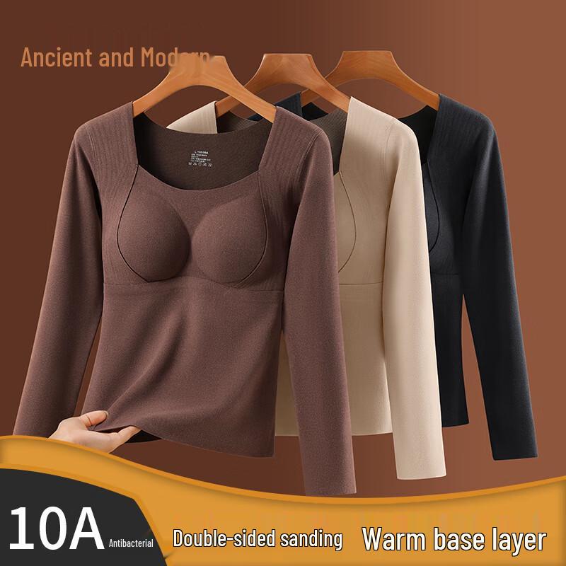 GUJIN Women s Padded Seamless Thermal Top XL (120-140 lbs) обнаженной кожи