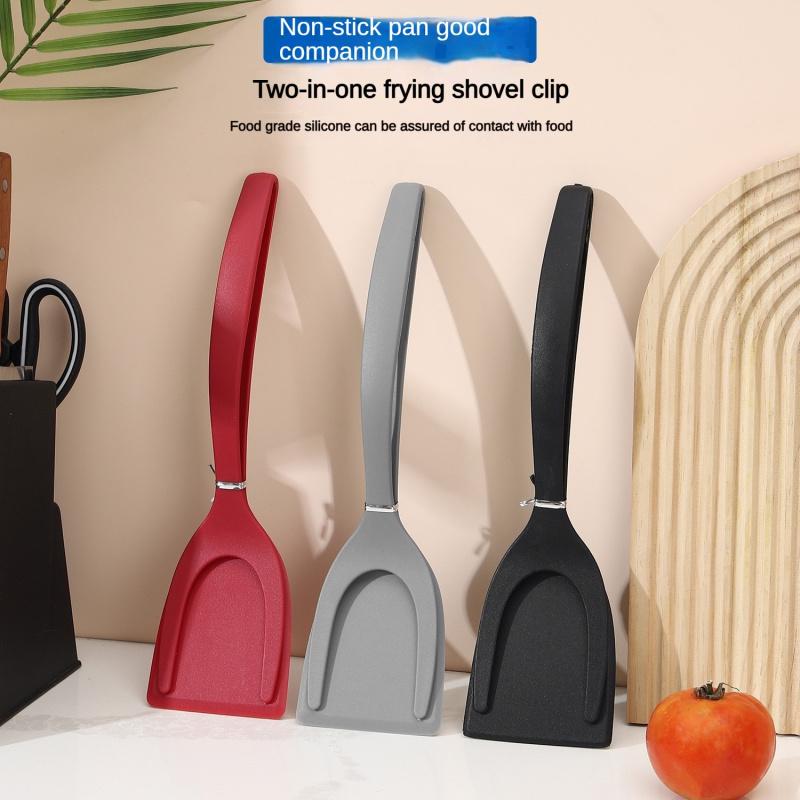 2 in 1 Shovel Clip Steak Spatula Clip Two-in-One Kitchen Food Clip Egg Shovel Fried Fish Fried Egg Clip Flip Shovel