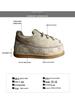 Wang Jiaer-Inspired Women's 2025 Autumn Leather Sneakers: Thick-Sole, Height-Boosting Casual Sports Shoes