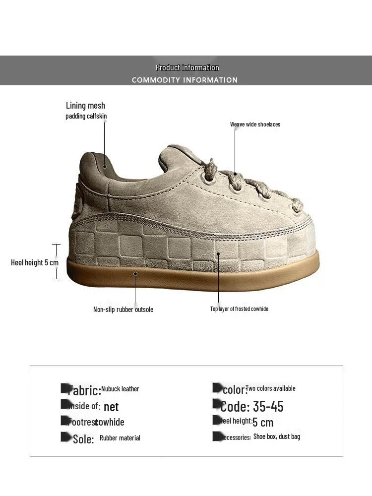 Wang Jiaer-Inspired Women's 2025 Autumn Leather Sneakers: Thick-Sole, Height-Boosting Casual Sports Shoes