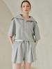 NOUVE Wide Collar Half Sleeve T-Shirts - M.Gray