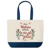 Tote Bag - PLANETEE - Ghislaine Life Is Prettier - Blue Background - Cotton 40x45 Cm - Large Size