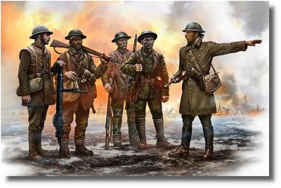 Master Box British Infantry Unit 5 Figures First Battle of the Somme 1916 Plastic Model MB35146 1/35
