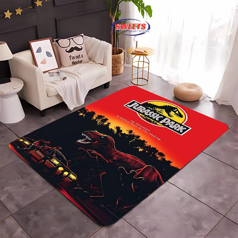 New Shelves ! Classic Jurassic Park Carpet, Living Room Bedroom Office Children's Room of Choice, Non-slip Machine Washable Mat
