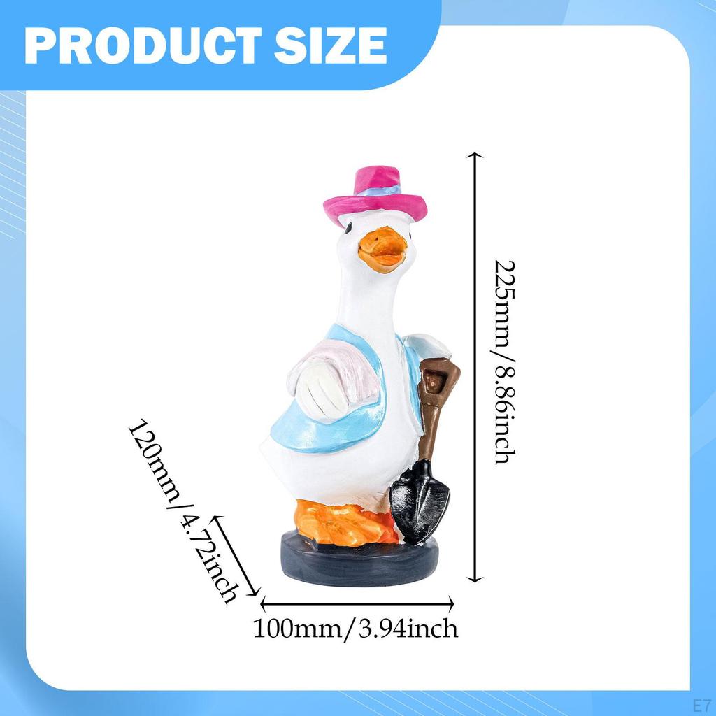 Duck Figurine Garden Statue Cartoon Decorative Housewarming Decor Resin for Home Outside Porch