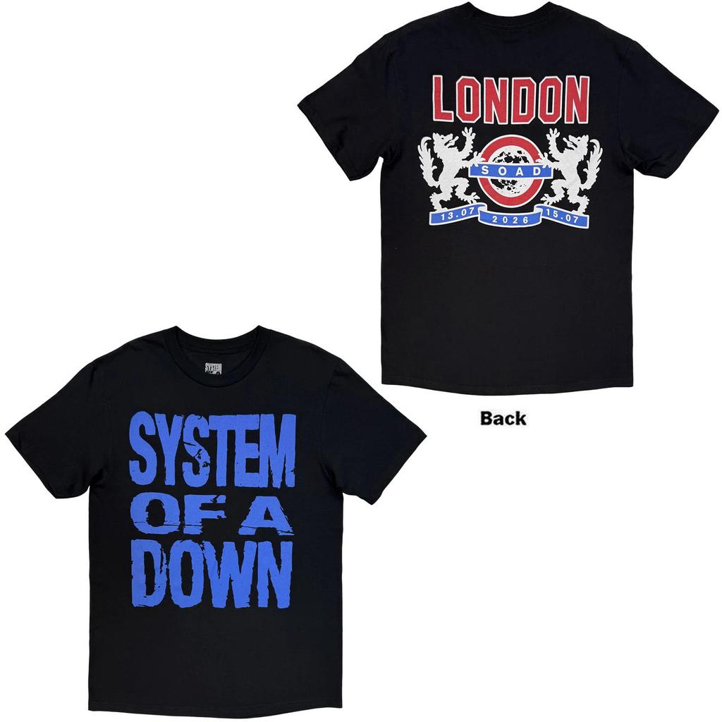 System Of A Down T-Shirt: London Event Tour '26 (Black) (Back Print & Ex-Tour) O