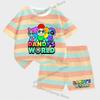 Dandys World Child Stripes Sets Summer Girls Boys T-Shirt Shorts Suits Kawaii Print Casual Sport Clothes Kids Sleepwear Gifts