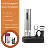 Rechargeable Electric Wine Opener Set Automatic Electric Wine Opener with Stand Metal Opener with Foil Cutter Pourer Stopper 5