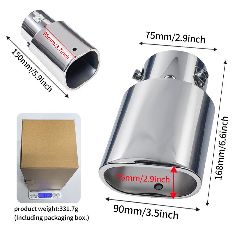 Stainless Steel Tailpipe Cover for 6.8CM-7.3CM Exhausts