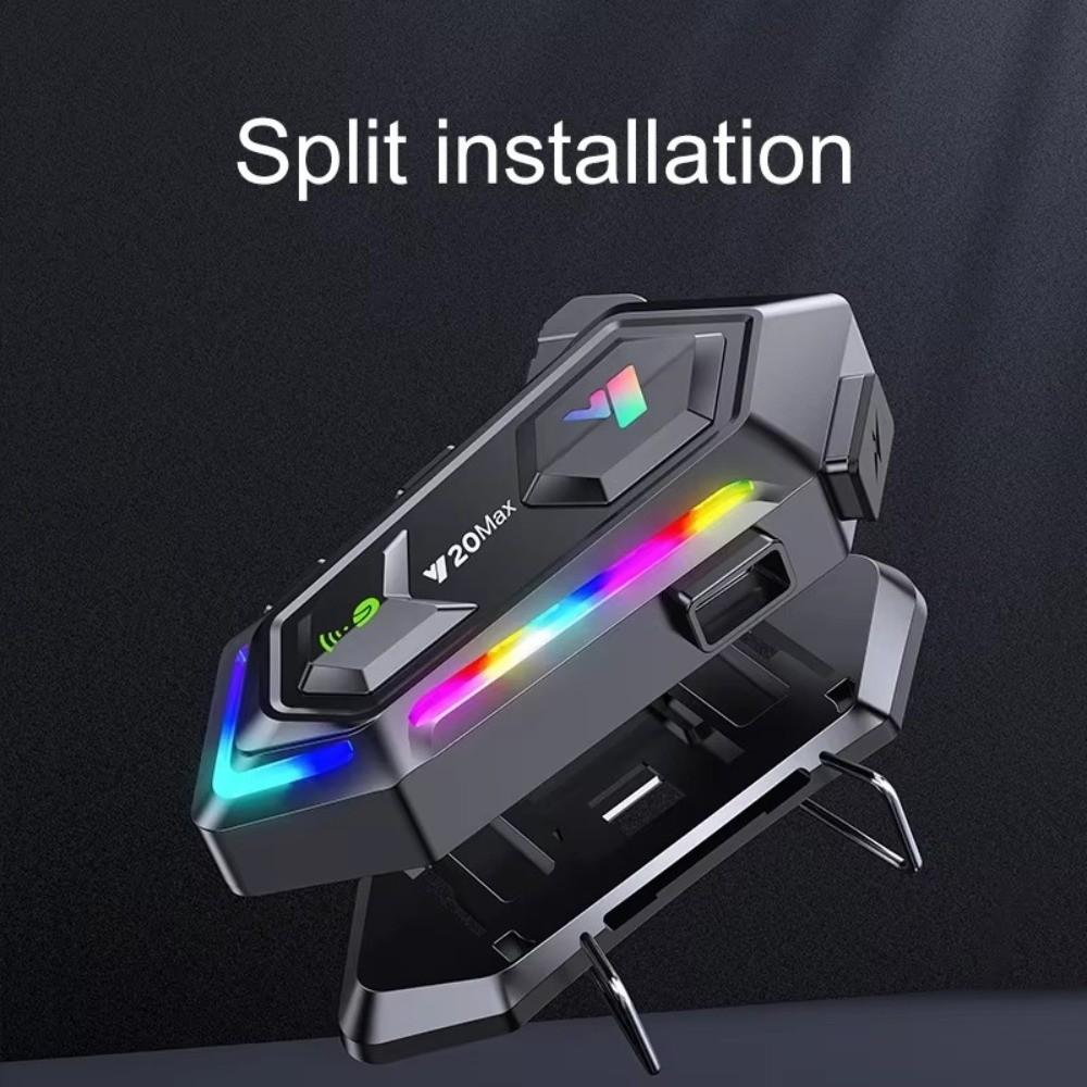 1pc Bluetooth 5.3 Helmet Headphone RGB Colorful Mixing Motorbike Earphone  For 2 Riders