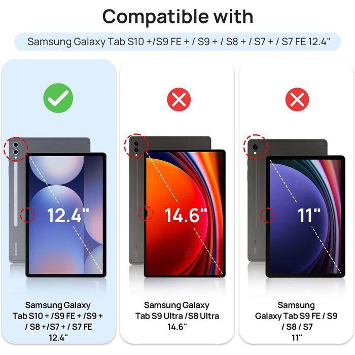 Verre Trempé - E.F.CONNECTION - pour Samsung Galaxy Tab S10+/S9 Plus - 0,33 mm - Lot de 2 - Haute Transparence