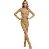 Womens Glossy Unitard See-through Stretchy Bodystocking Long Sleeve Bodysuit Valentines Day Nightwear
