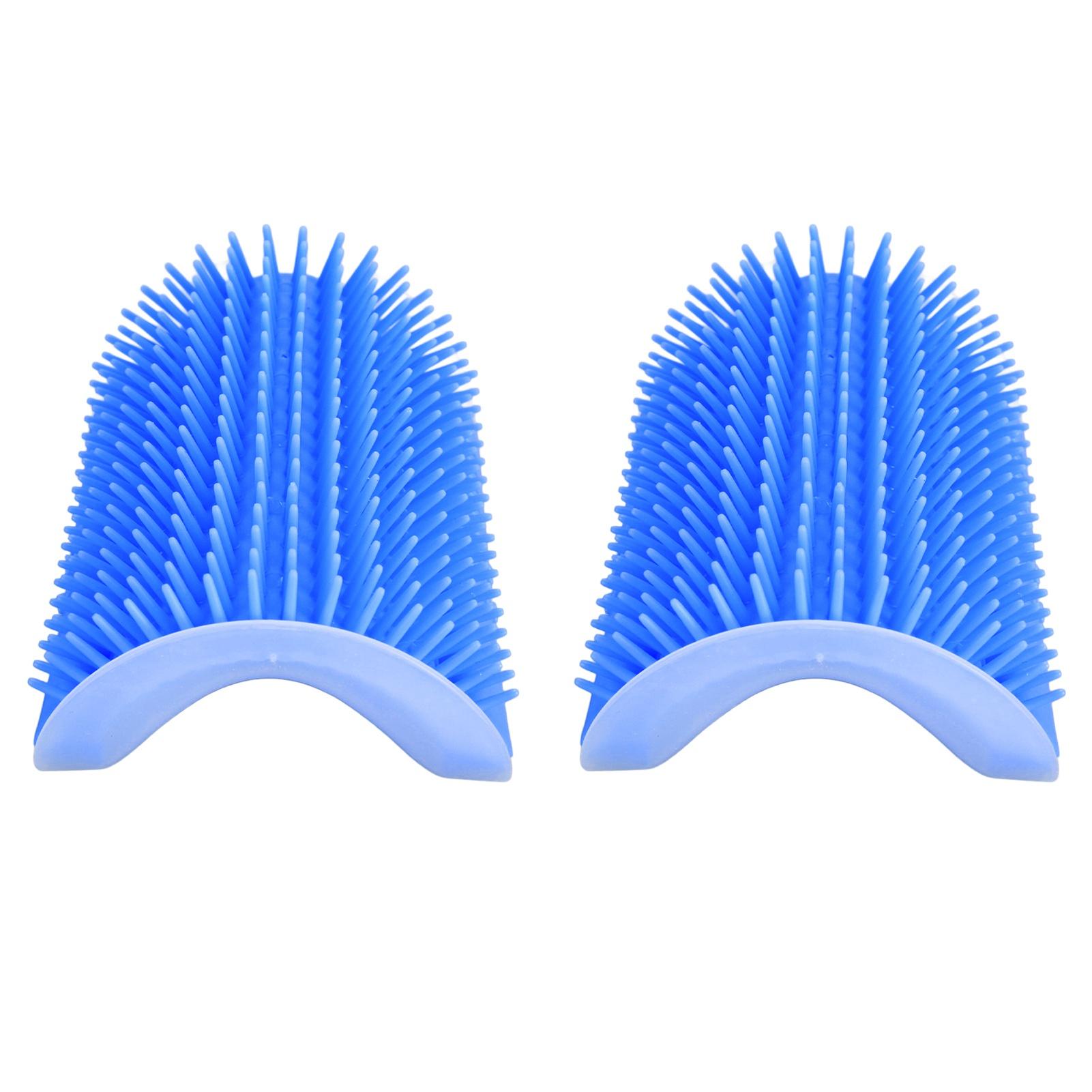 2PCS Self Grooming Cat Brush Interactive Toy Soft Cat Wall Corner Scratcher Massage Combs with Catnip