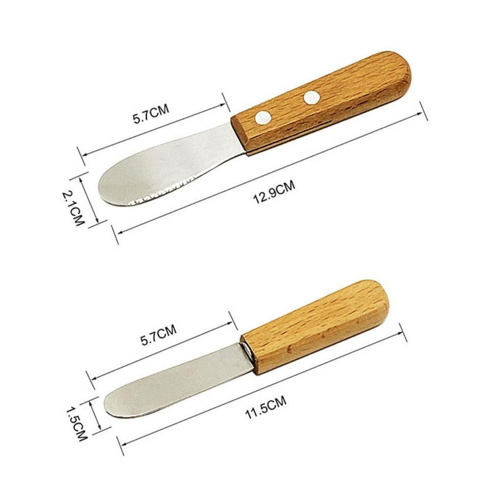 Mini Size Butter Knife Wood Handle Butter Spatula Kitchen Cutlery Jam Spreader  Bread