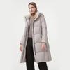 Tanboer Women's Mid-length Hooded Winter Goose Down Jacket 520796A