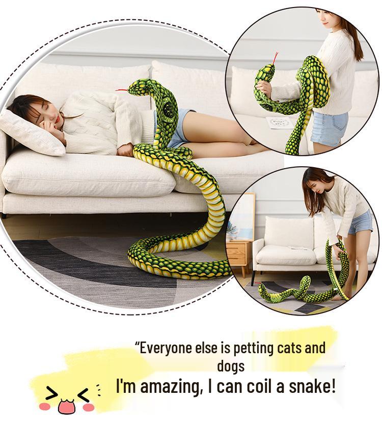 Cobra Plush Snake Simulation Doll - Large Zodiac Python Prop