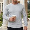 Men's Textured Crew Neck Pullover Casual Long Sleeve Knit Sweatshirt for Daily Wear
