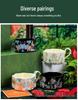 Vintage High-End Coffee Cup & Saucer Set, Octagonal Floral Mug Pair with Coffee Pot Gift Box
