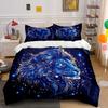 Blue Lion In Starry Sky Bedding Set For Kids Luxury Gift 3Pcs Digital Print Comforter Set Soft Comfortable Breathable