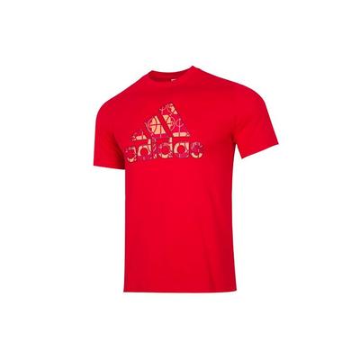 Édition Nouvel An T-shirt à Manches Courtes de Basket-ball à Col Rond et Grand Logo Homme Hauts Rouge HE3344