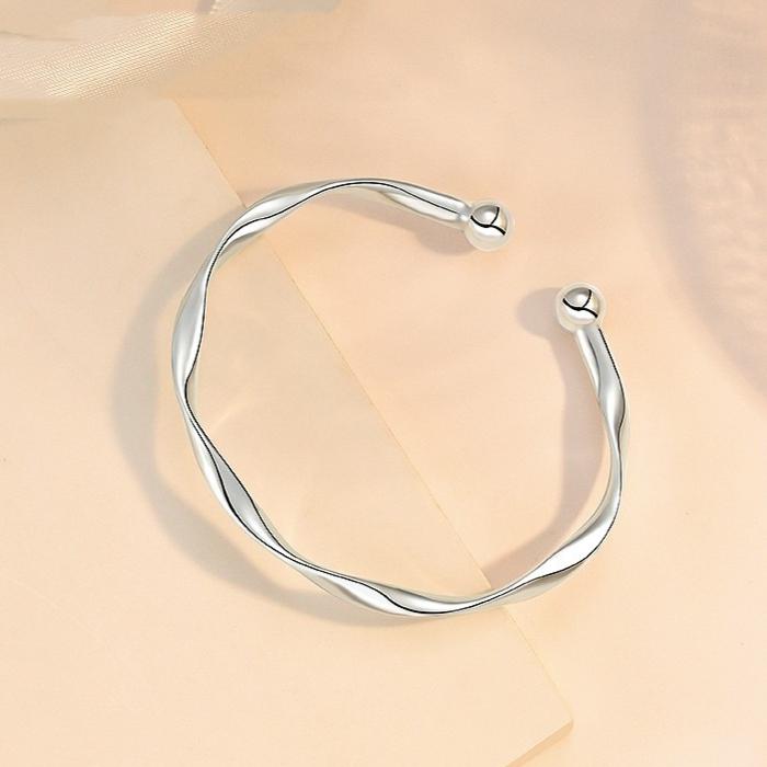 Stainless Steel Teardrop Shaped Bangle For Women Simple Chunky Gold Silver Color Adjustable Cuff Open Bracelet Fashion Jewelry