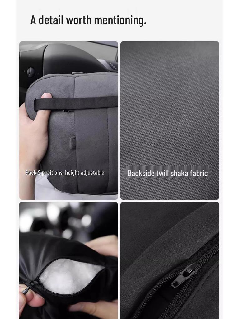 Wildleder Auto Lenden- & Nackenstütz-Set - Atmungsaktive, Perforierte Kopfstützen- & Rückenlehnenkissen