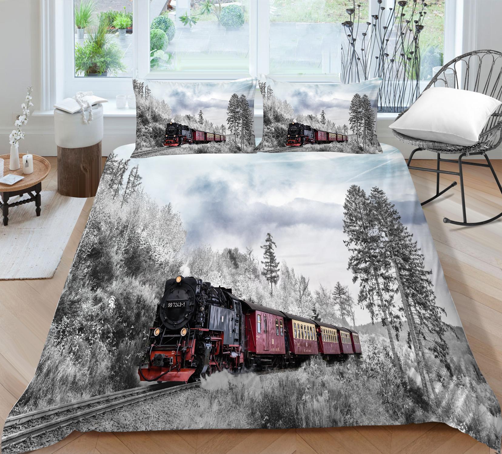 

Комплект постельного белья с 3D-трактором, роскошный автомобильный пододеяльник и наволочка 2/3, полноразмерный комплект постельного белья AU/EU/DE/US Baby 100x135cm