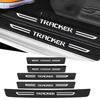 Carbon Fiber Car Door Sill Protector Decals For TRACKER Logo Trunk Anti-Scratch Protective Strip Auto Accessories