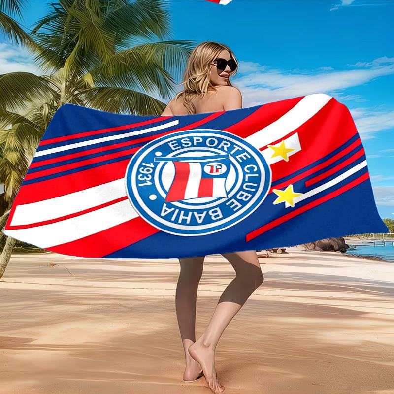 Fc Crest Design Printed Microfiber Beach Towel, Soft And Absorbent, Quick-Dry, Ideal for Summer Travel, Beach Essential, Swimming Pool