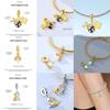 Charm Coppergolden Serie Airplane Balloon Bow Safety Chain Puppy Dog Gold Color Charms Beads Fit Bracelet Diy Jewelry Maing