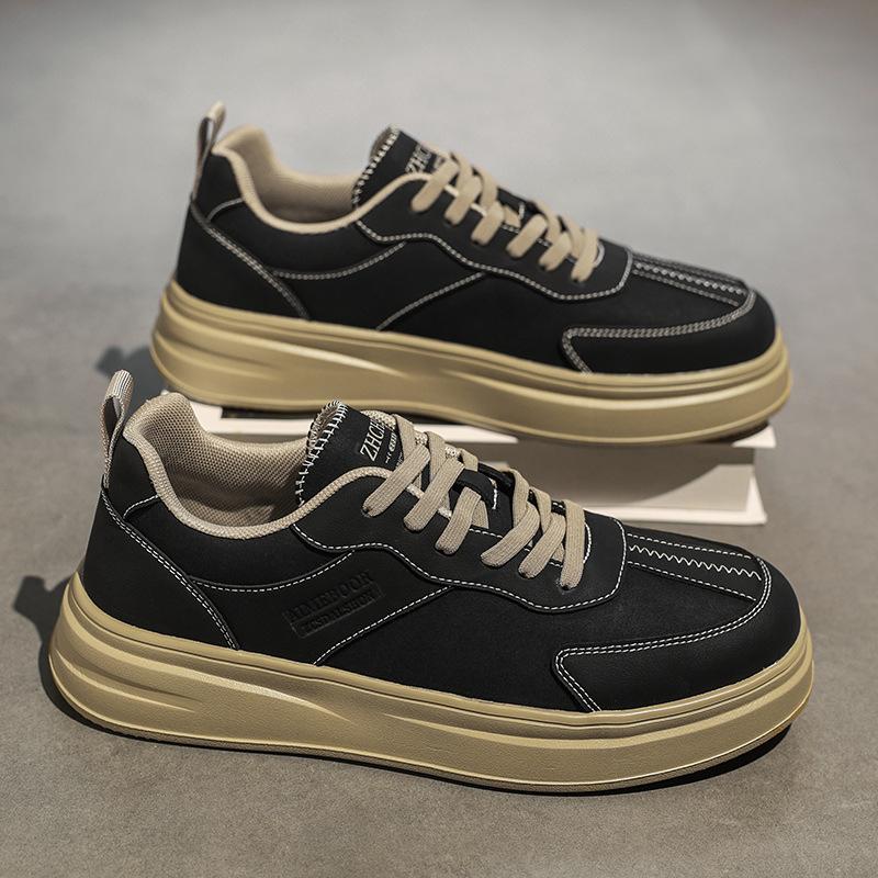 

Men s shoes 2024 new autumn work board shoes men s platform leisure sports non-slip and wear-resistant labor insurance tide shoes 39 чёрный