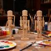Unfinished Nutcracker Soldier Figure Unpainted Nutcracker Soldier Wooden DIY Nutcracker Figurine for Christmas Decoration Craft