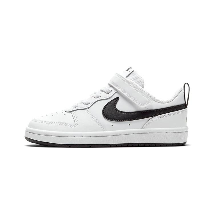 (PS) Nike Court Borough Low 2 White Black Kids BQ5451-104 EU 28