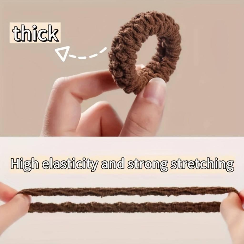 High Elasticity Thick Hair Band Set for Women - Elegant and Sweet Solid Color Pill Band, Soft and Not Tight Hairstyle, Suitable for Adults