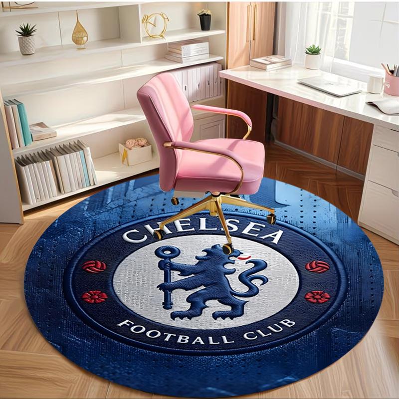 Chelsea F.C Print Round Rug, Washable Floor Carpet, For Entryway Dorm Laundry Room Office Study, Home Decor Birthday Christmas Gift