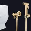 Tuqiu Hand Held Bidet Sprayer Douche Toilet Kit Brush Gold Shattaf 304 SUS Copper Valve Set Jet Bidet Faucet Set