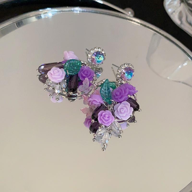 Silver Needle Zircon Long Earrings, Korean Temperament, High-end Sense, Exquisite Stud Earrings, Earrings, Retro Fringed Earrings, Women's