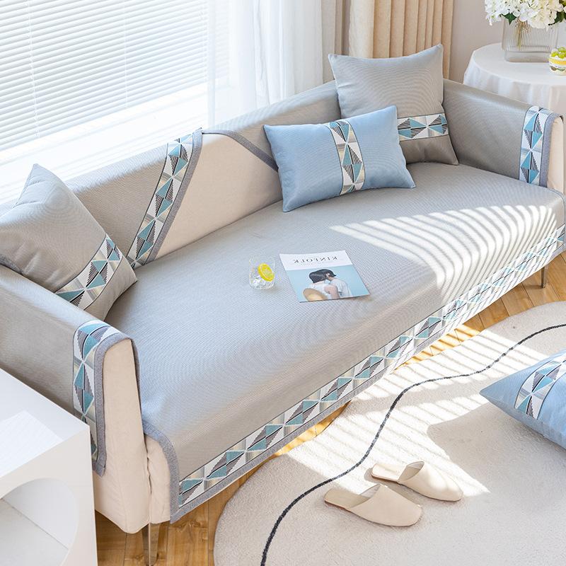Ice Silk Sofa Cushion Summer Non-Slip Summer Mat Affordable Luxury Style Sofa Cover Cover Cloth Washable Ice Pad