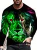 Fashion Lion 3D Printing Men's Long Sleeve T Shirt Autumn Pullover Comfortable Fit Street Casual Oversized Harajuku Shirt Tops